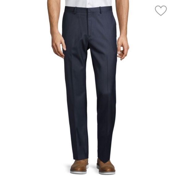 Theory Navy Blue Wool Trouser Pants Men Dress Pant Straight Slim Marlo Eclipse - Picture 1 of 12